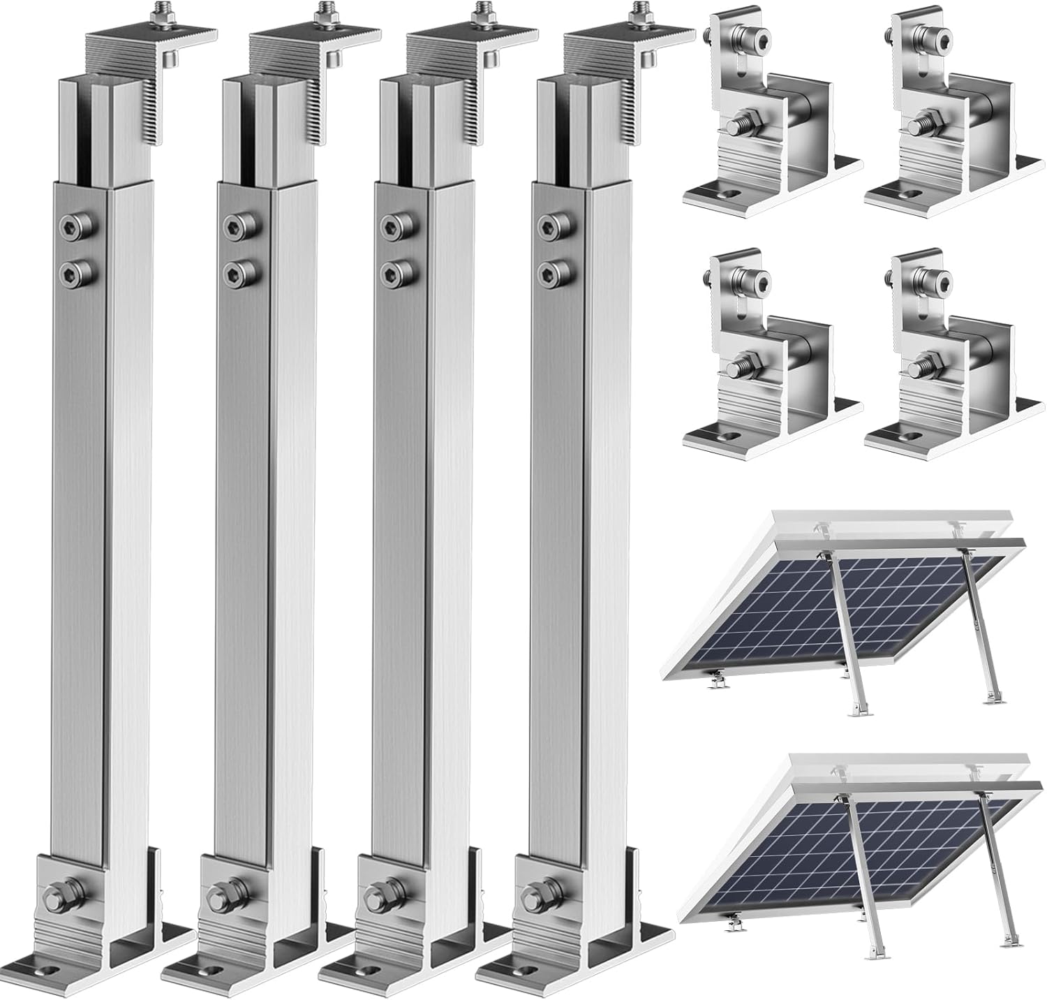 Flat Panel Mount Tilt - 2 Set Adjustable Solar Panel Tilt