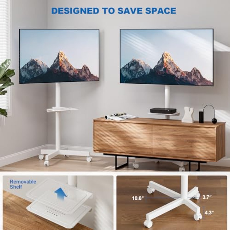 Mobile TV Stand for 23-65 Inch - Flat Panel Mount Tilt review and price