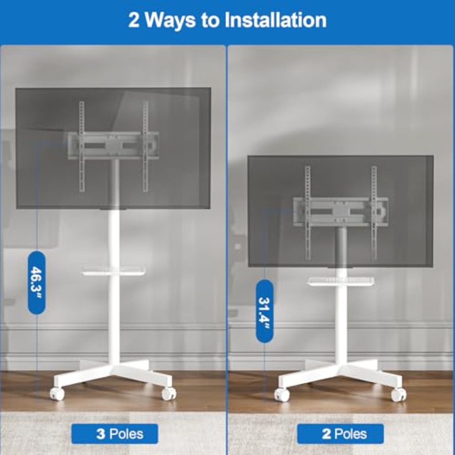 Mobile TV Stand for 23-65 Inch - Flat Panel Mount Tilt review and price